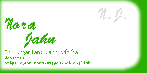 nora jahn business card